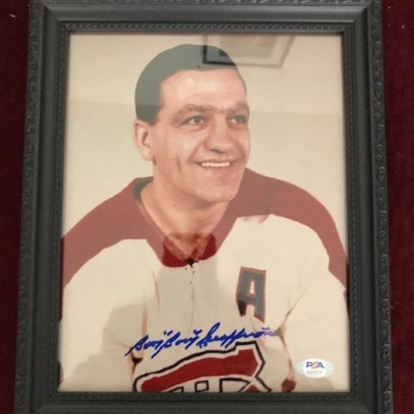 FRAMED NHL MONTREAL CANADIENS PSA CERTIFIED COA Auto Photo BOOM BOOM GEOFFRION - Picture 1 of 3
